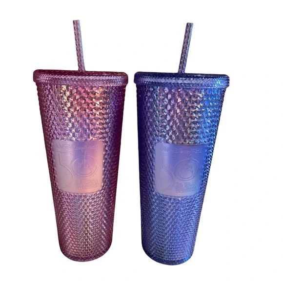 Starbucks | Other | Nwt Starbucks 5th Anniversary Studded Geometric Tumblers  Pink And Blue 24oz | Poshmark
